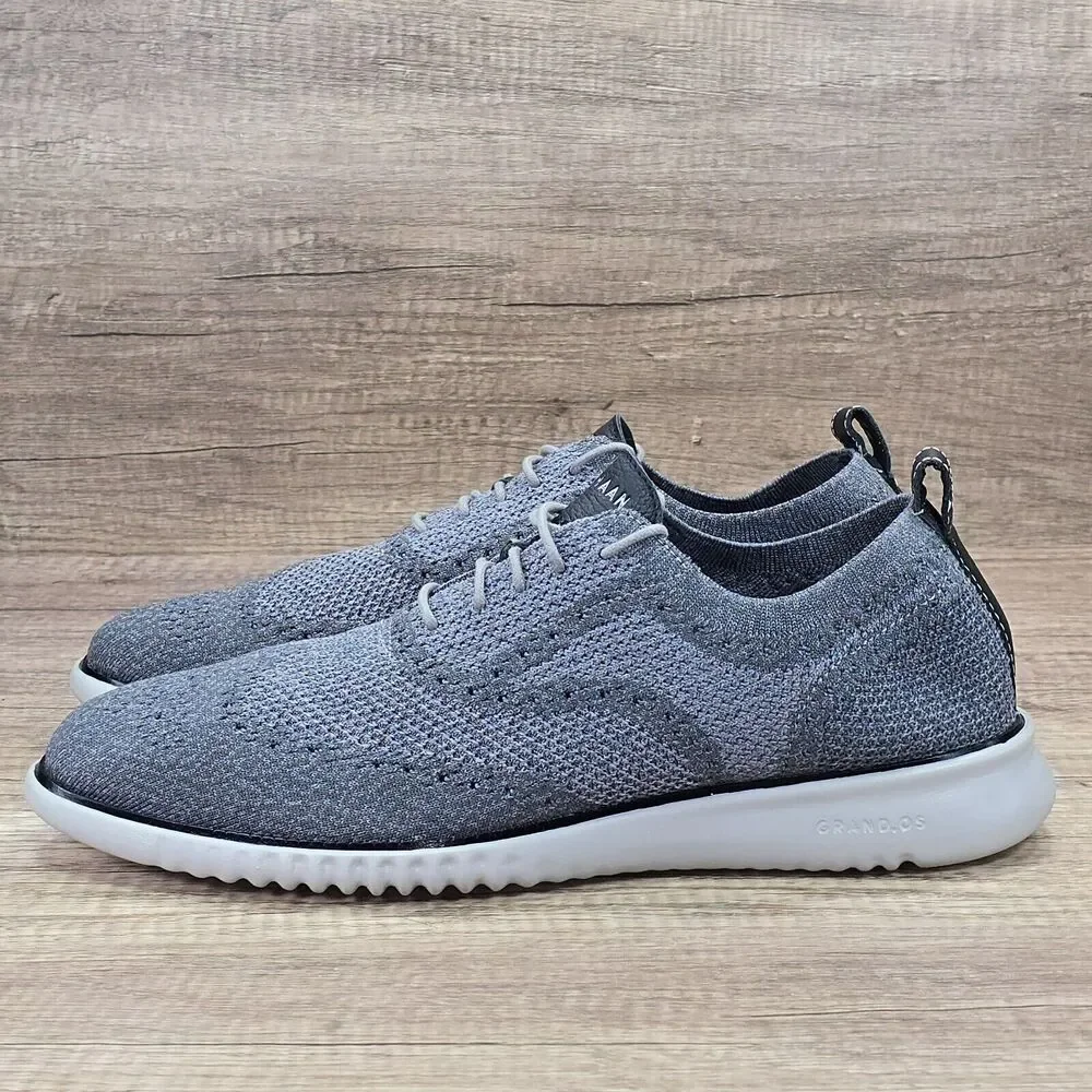 Cole Haan 2.ZeroGrand Men's Size 13M Gray Knit Wingtip Oxford Shoes (C27565)